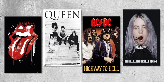 Hudební plakáty: Queen, Iron Maiden i Billie Eilish