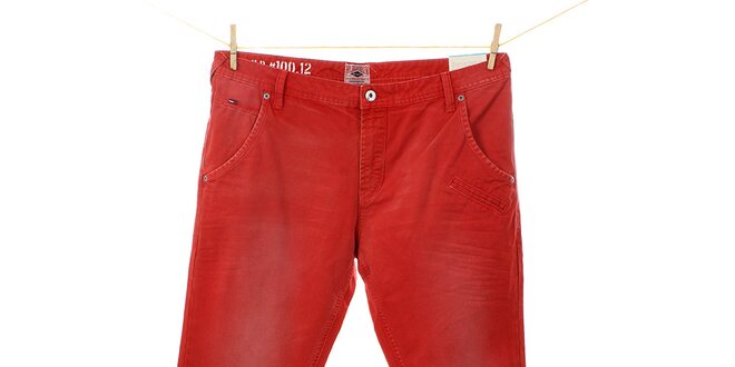 Pánské zářivě červené kalhoty Tommy Hilfiger