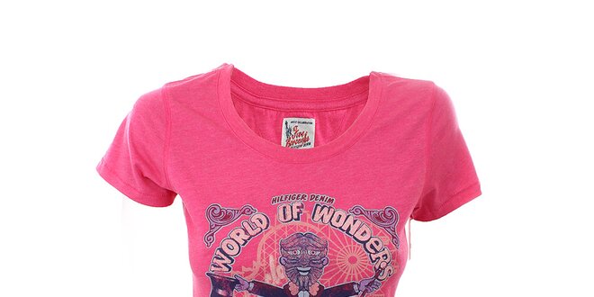 Dámské růžové tričko s potiskem Tommy Hilfiger