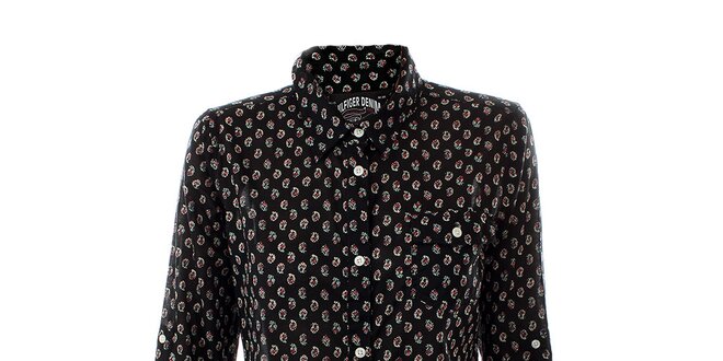 Dámská černá košile s vzorkem Tommy Hilfiger