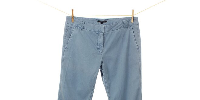 Dámské modré plátěné kalhoty Tommy Hilfiger