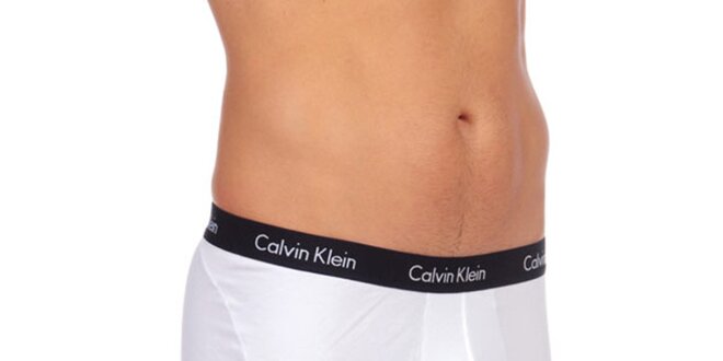 Pánské bílé boxerky Calvin Klein Underwear s černým lemem