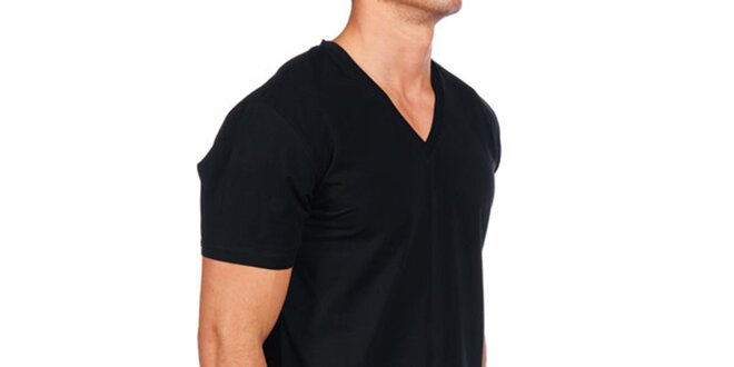 Pánské černé tričko Calvin Klein Underwear s véčkovým výstřihem