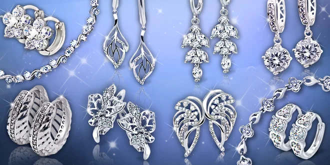 Třpytivé náušnice a náramky La Diamantina