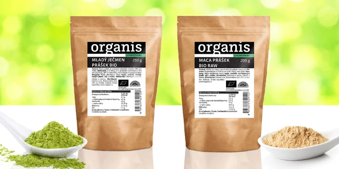 Superpotraviny Organis: mladý ječmen i maca
