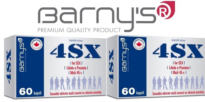 2 balení 4SX - tři v jednom pro libido a prostatu je unikátní řešení v kvalitě Barny´s.