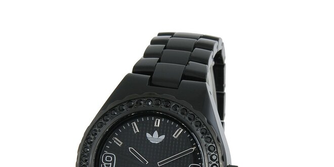 Dámské černé hodinky Adidas s krystaly