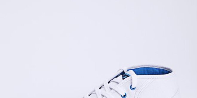 Pánské bílé kotníkové tenisky s modrými detaily Lacoste