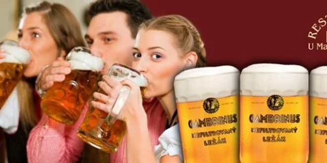 TŘI nefiltrované ležáky Gambrinus