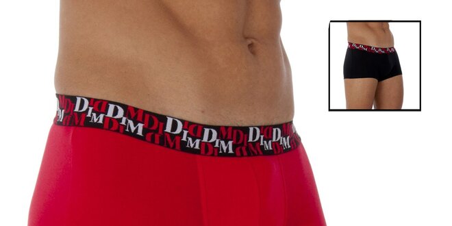 Dvoje pánské bavlněné boxerky DIM černé a červené