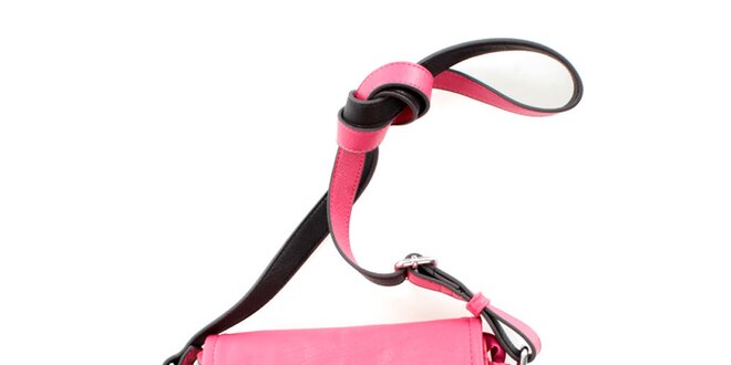 Dámská růžová kabelka přes rameno United Colors of Benetton s černým zámkem