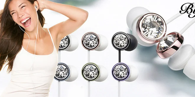 kvalitní sluchátka Cresyn zdobená krystaly Swarovski