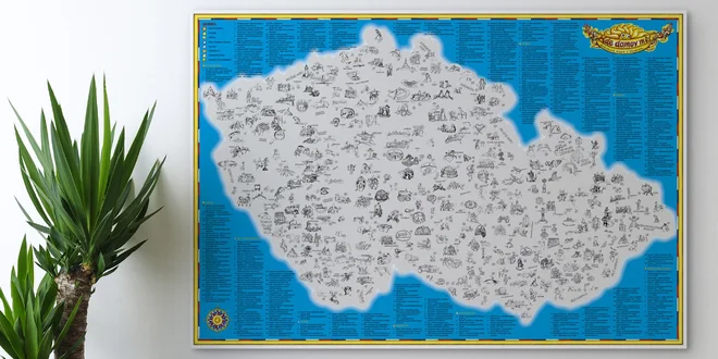 Stírací mapa České republiky nebo golfových hřišť