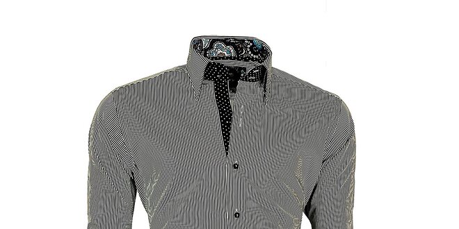 Pánská černo-bílá proužkovaná košile z Premium kolekce Pontto