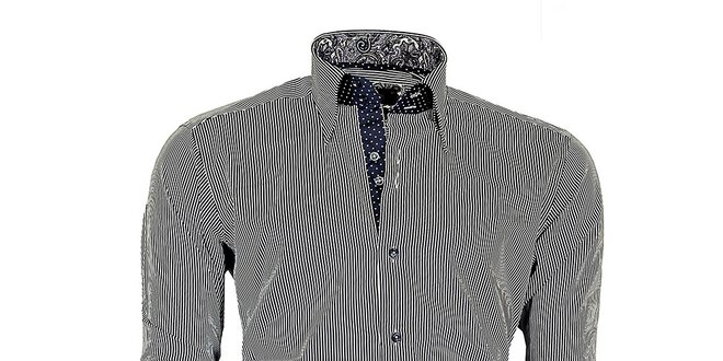 Pánská modro-bílá proužkovaná košile z Premium kolekce Pontto