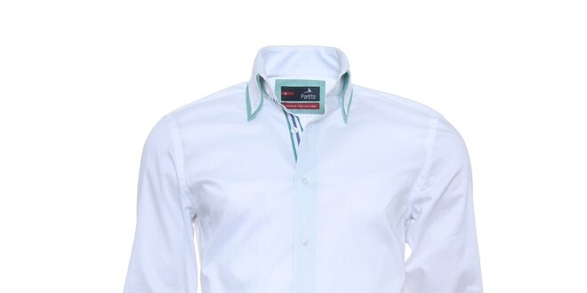 Pánská světle modrá košile s pruhovanou légou Pontto
