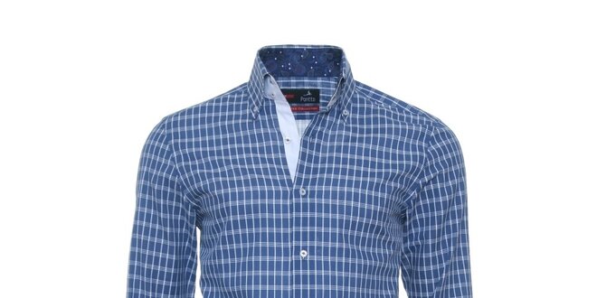 Pánská modře kostkovaná košile Pontto