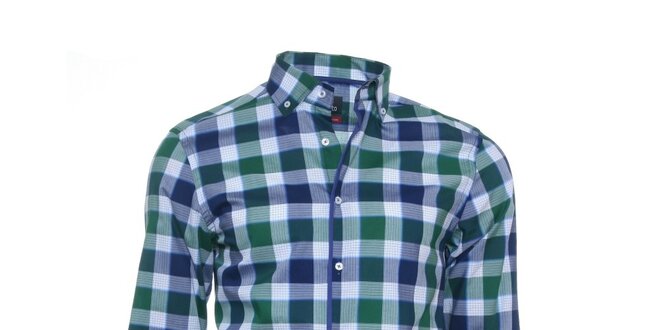 Pánská modro-zeleně kostkovaná košile Pontto