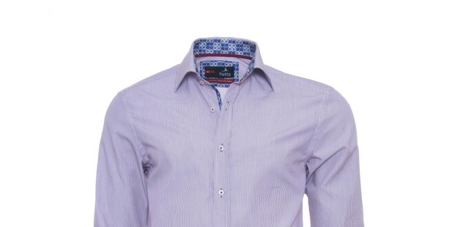 Pánská jemně proužkovaná košile Pontto s vzorovanými detaily