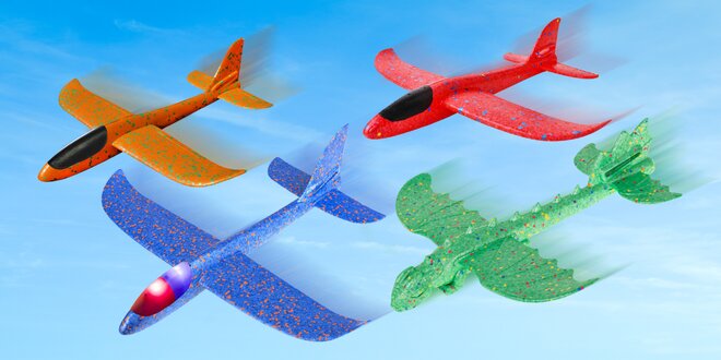 Pěnová házecí letadla: výběr barev a velikostí