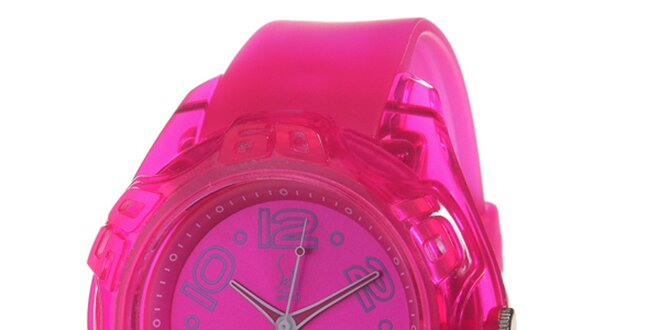Růžové analogové hodinky s ocelovým pouzdrem Senwatch