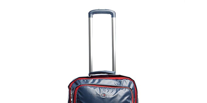 Modrý cestovní kufr na kolečkách Tommy Hilfiger