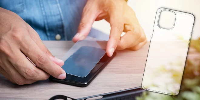 Tvrzené sklo, kryt a držák na mobily iPhone a Samsung