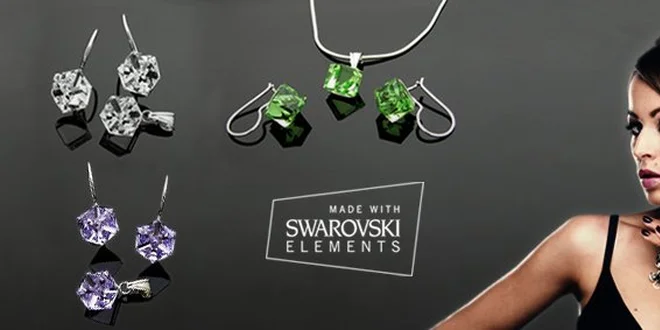 23,45 eur za prívesok a náušnice s pravými Swarovski Elements so zľavou 50%