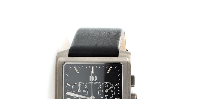 Unisexové hranaté titanové hodinky s chronometrem Danish Design