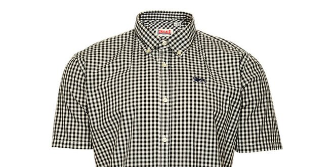 Pánská černo-bíle kostkovaná košile s krátkým rukávem Lonsdale