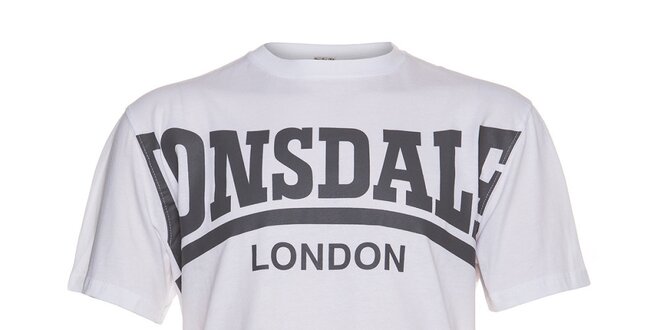Pánské bílé tričko Lonsdale s šedým potiskem