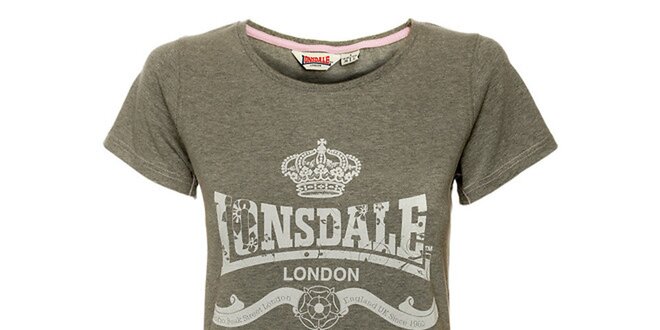 Dámské šedé tričko Lonsdale s potiskem