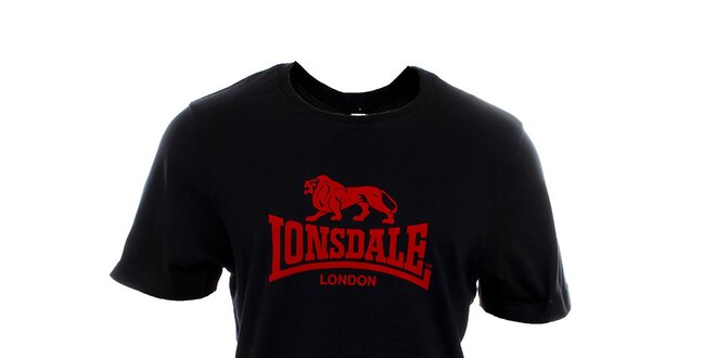 Pánské černé tričko s červeným potiskem Lonsdale