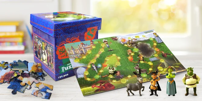 Deskovka, i puzzle se Shrekem