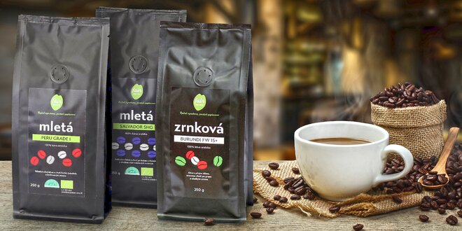 Čerstvě pražená zrnková i mletá fair trade káva