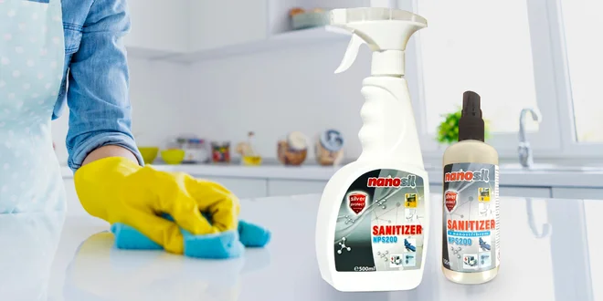 Sanitizér s nanostříbrem: 100 a 600ml balení