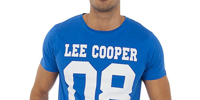 Pánské nebesky modré tričko s potiskem Lee Cooper
