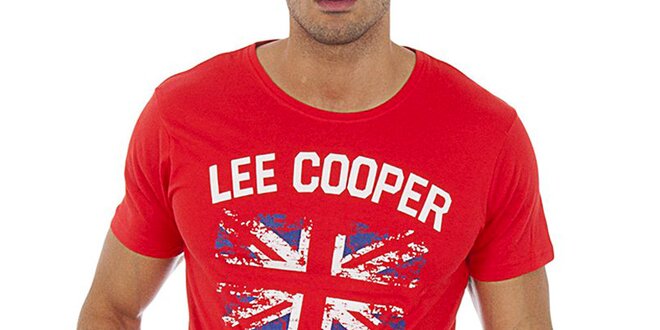 Pánské červené tričko s potiskem Lee Cooper