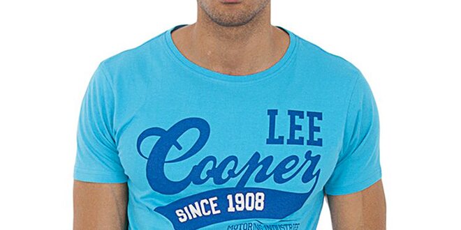 Pánské tyrkysově modré tričko Lee Cooper