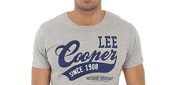 Pánské šedé tričko Lee Cooper