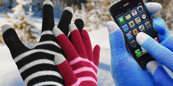 Zimní rukavice pro obsluhu dotykových telefonů