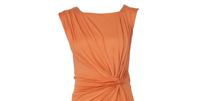 Dámské oranžové šaty s řasením CeMe London