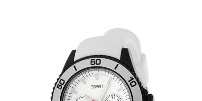 Dámské bílé hodinky se silikonovým řemínkem Esprit