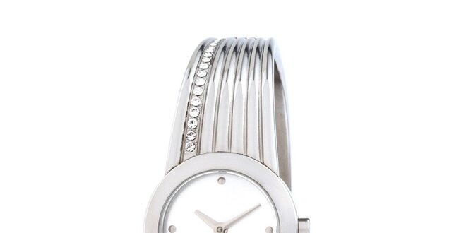Dámské stříbrné ocelové hodinky Esprit s krystaly