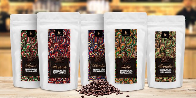 Balíček vybraných druhů zrnkových káv z plantáží