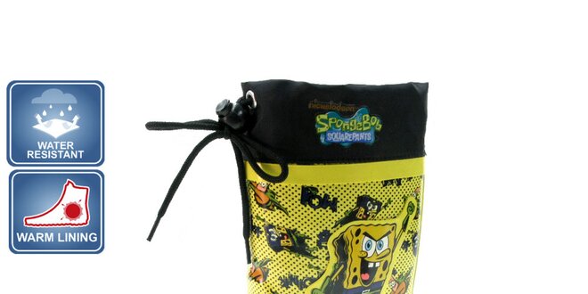 Dětské žluté zateplené holínky Beppi s motivem Spongeboba