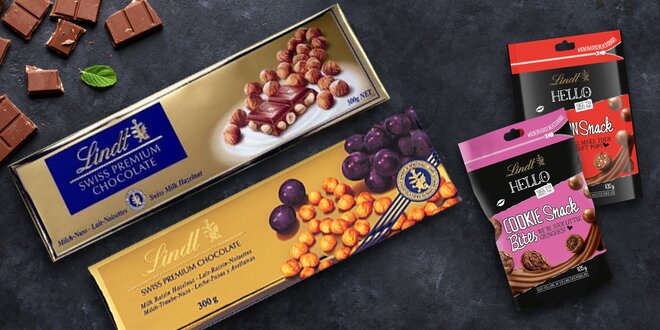 Švýcarské čokolády Lindt: tabulky, pralinky i bites