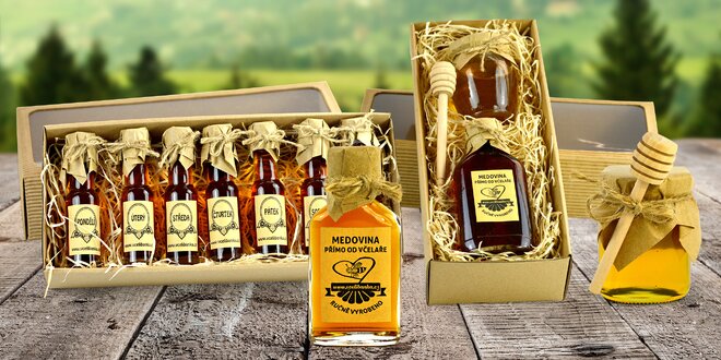 Ručně vyráběná a balená medovina i med z Česka