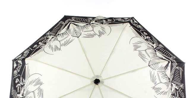 Dámský krémový deštník s tropickými květy Ferré Milano