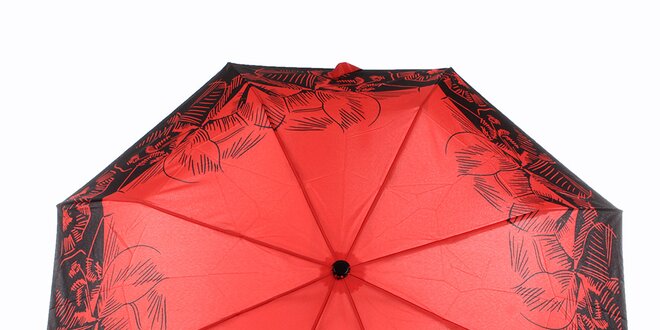 Dámský červený deštník s tropickými květy Ferré Milano